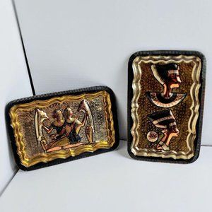 Egyptian Bronze Rectangle Trays Pharaohs Decor